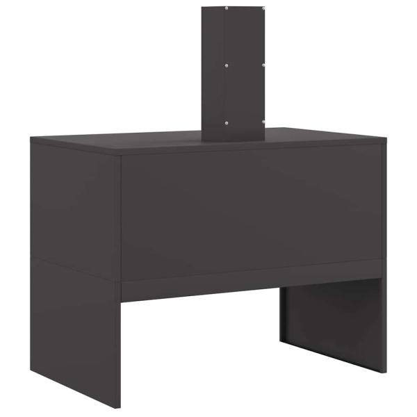Feuerschale mit Schornstein Schwarz 80x50x96 cm Stahl