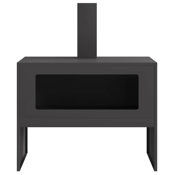 Feuerschale mit Schornstein Schwarz 80x50x96 cm Stahl