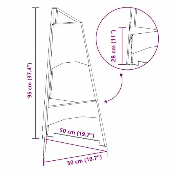 Feuerstelle Pyramid Schwarz 50x45x95 cm Stahl