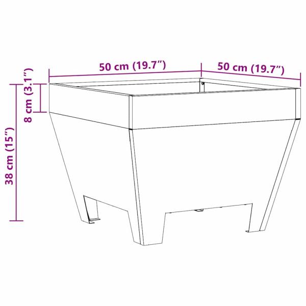 Feuerstelle Quadrat Schwarz 50x50x30 cm Stahl