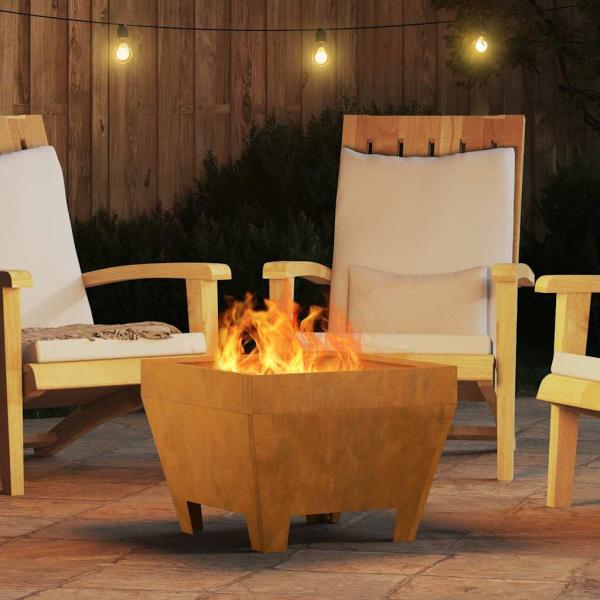 Feuerschale Quadrat 50x50x30 cm aus Wetterstahl