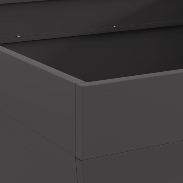 Feuerstelle Quadrat Schwarz 80x80x43 cm aus Stahl