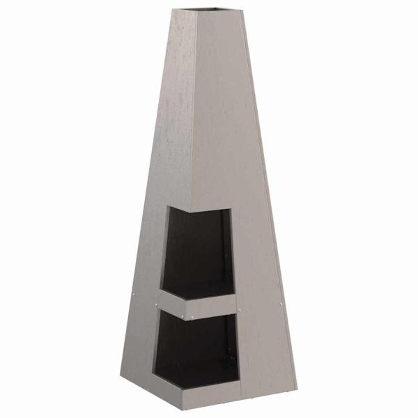 Feuerstelle mit Holzlager 35x35x100 cm Wetterstahl