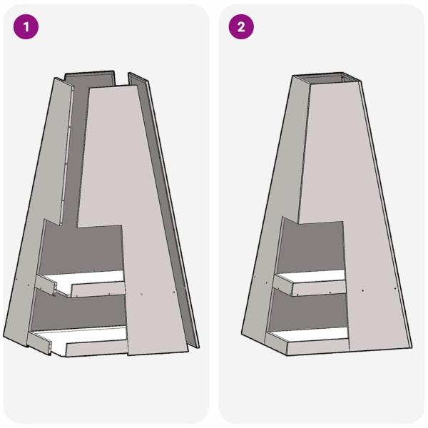 Feuerstelle mit Holzlager 50x50x100 cm Wetterstahl