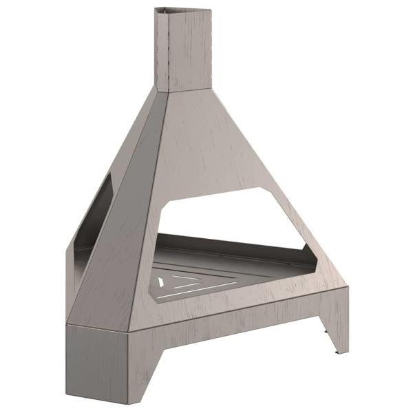 Feuerstelle mit Chimney 50x43x52 cm Wetterstahl