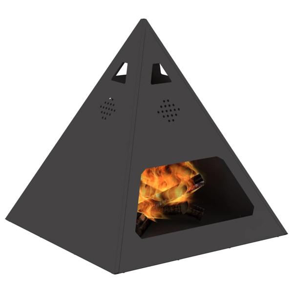 Feuerstelle Pyramide Schwarz 50x50x51 cm Stahl