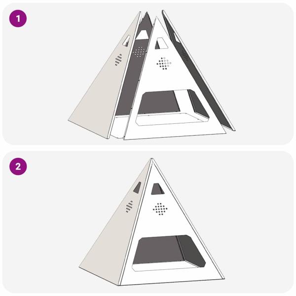 Feuerstelle Pyramide 50x50x51 cm Wetterfester Stahl