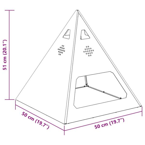 Feuerstelle Pyramide 50x50x51 cm Wetterfester Stahl