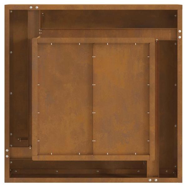 Feuerstelle Quadrat 60x60x30 cm Wetterstahl