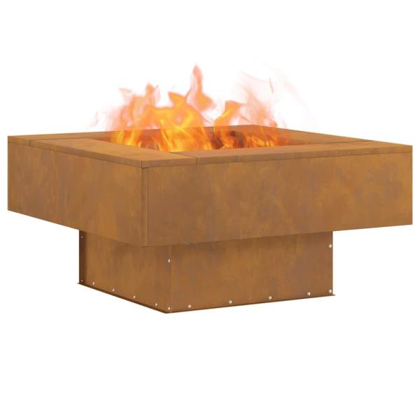 Feuerstelle Quadrat 80x80x40 cm Wetterstahl