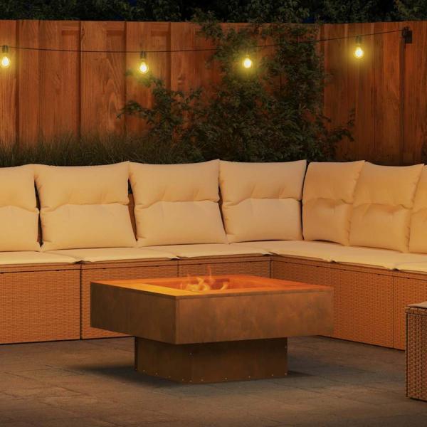 Feuerstelle Quadrat 80x80x40 cm Wetterstahl