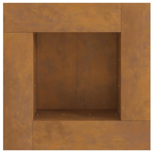 Feuerstelle Quadrat 80x80x40 cm Wetterstahl