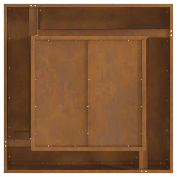 Feuerstelle Quadrat 80x80x40 cm Wetterstahl