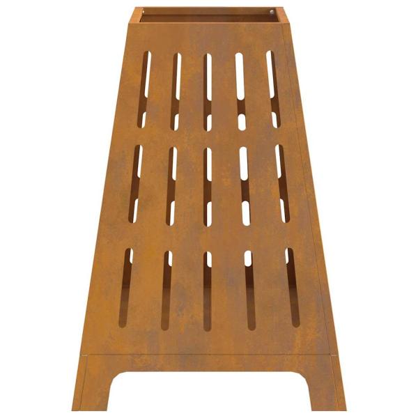 Feuerschale Quadrat 50x50x70 cm Wetterstahl