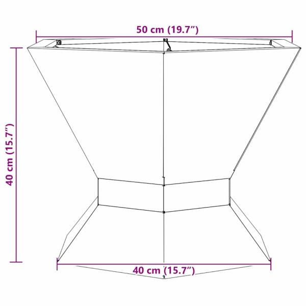 Feuerstelle Sechseckig Schwarz 50x50x40 cm Stahl