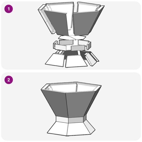 Feuerstelle Sechseckig Schwarz 50x50x40 cm Stahl