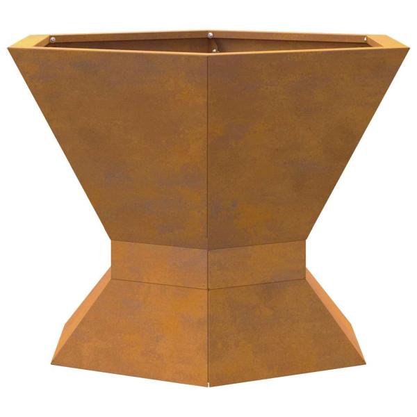 Feuerstelle Sechseckig 50x50x40 cm Wetterfester Stahl