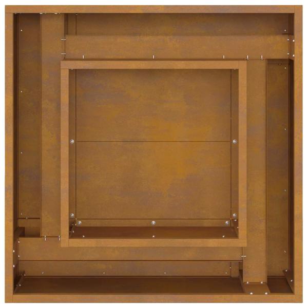 Feuerstelle Quadrat 60x60x30 cm Wetterstahl