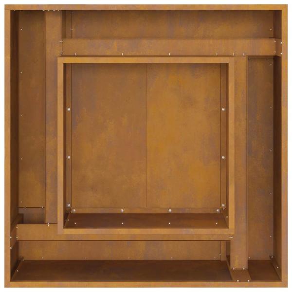 Feuerstelle Quadrat 80x80x40 cm Wetterstahl