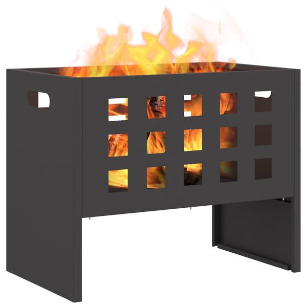 Feuerstelle Rechteckig Schwarz 50x30x40 cm Stahl