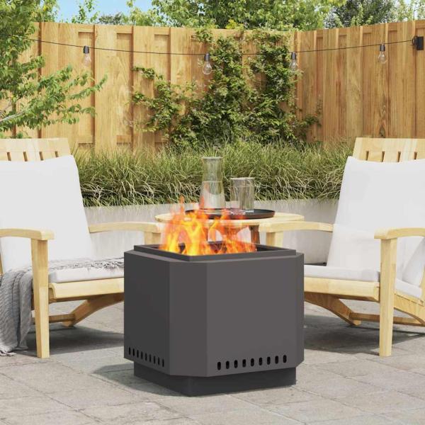 ARDEBO.de - rauchfreier Feuer pit Schwarz 58x58x51 cm Stahl