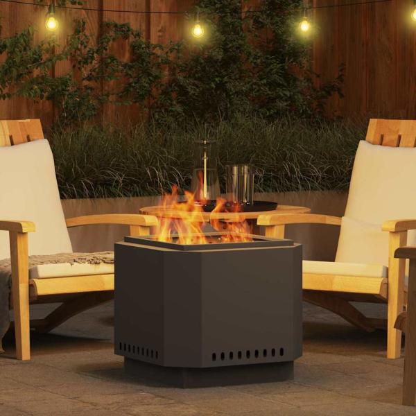 rauchfreier Feuer pit Schwarz 58x58x51 cm Stahl