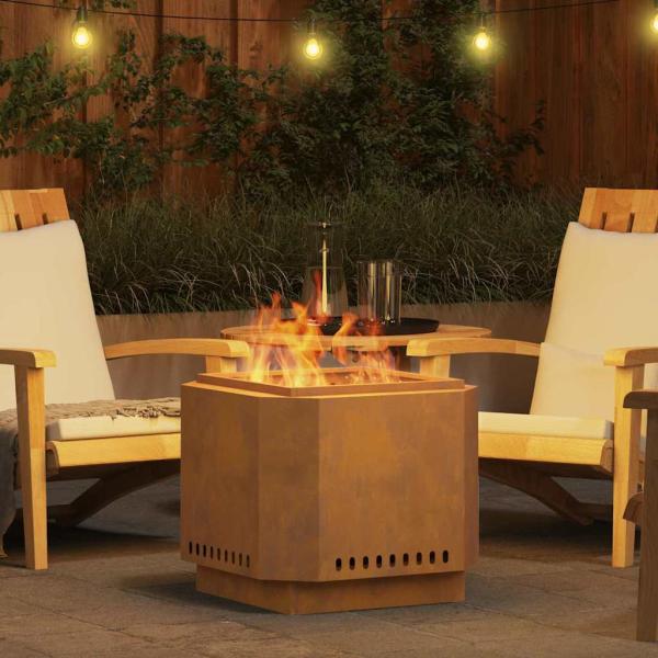 rauchfreier Feuergrill 58x58x51 cm wetterfestes Stahl