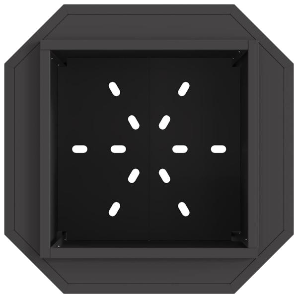 rauchfreier Feuerplatz Schwarz 48x48x51 cm aus Stahl