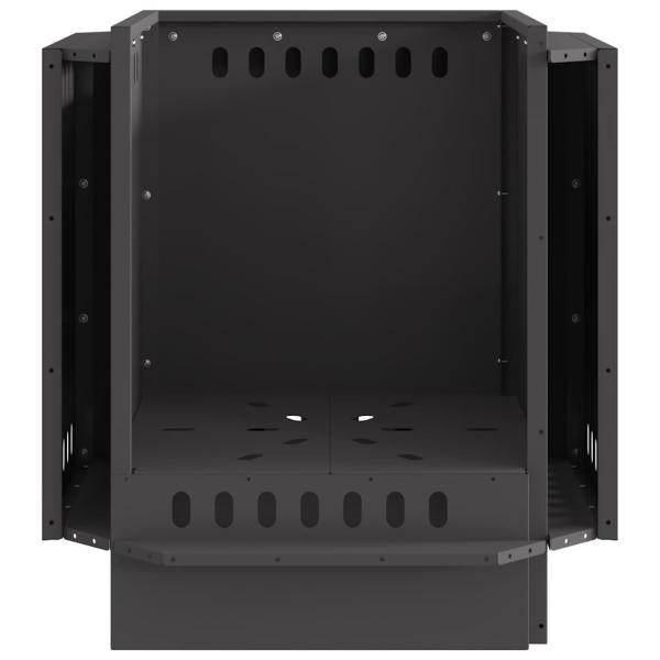 rauchfreier Feuerplatz Schwarz 48x48x51 cm aus Stahl