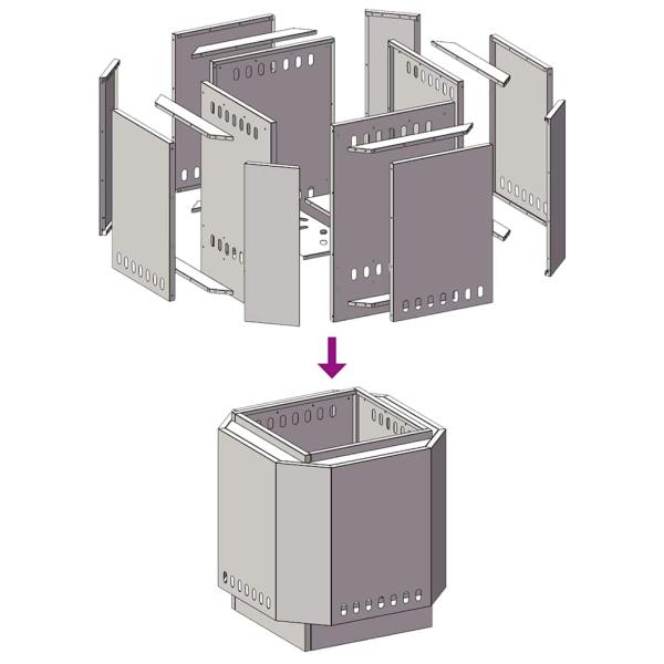 rauchfreier Grill 48x48x51 cm aus wetterfestem Stahl