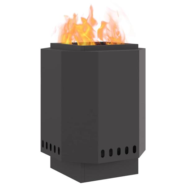 rauchfreie Feuerschale Schwarz 38x38x51 cm aus Stahl