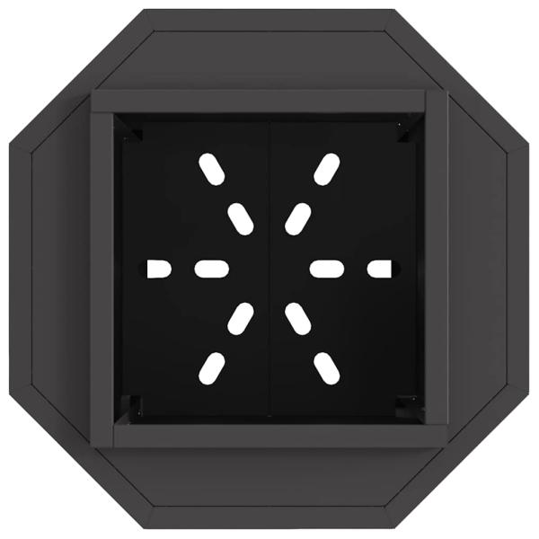 rauchfreie Feuerschale Schwarz 38x38x51 cm aus Stahl