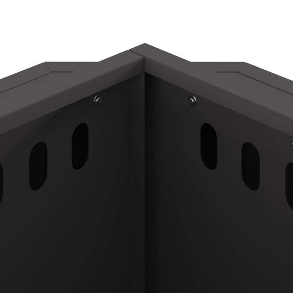 rauchfreie Feuerschale Schwarz 38x38x51 cm aus Stahl