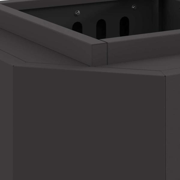 rauchfreie Feuerschale Schwarz 38x38x51 cm aus Stahl