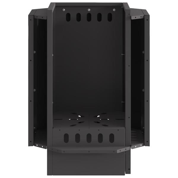 rauchfreie Feuerschale Schwarz 38x38x51 cm aus Stahl