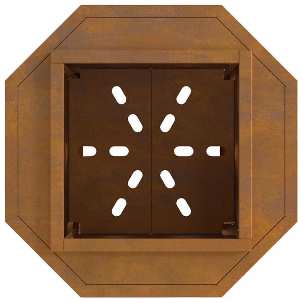 rauchfreie Feuerstelle 38x38x51 cm wetterfester Stahl