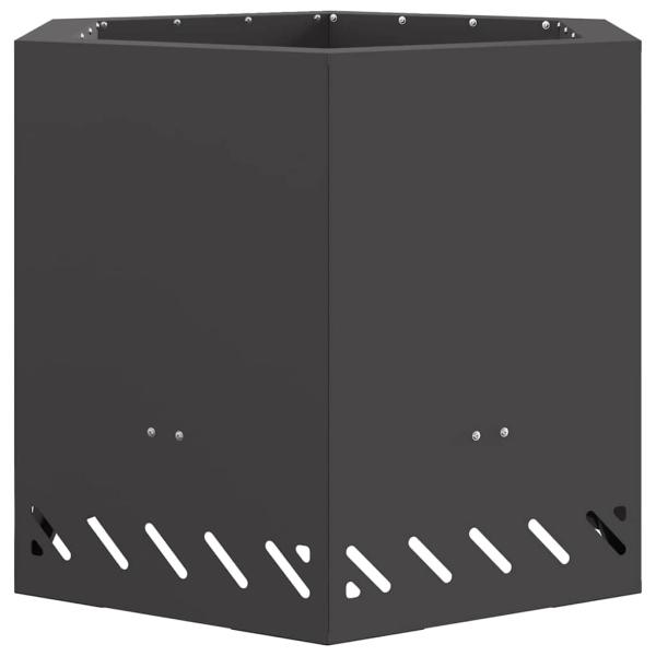 rauchfreier Feuertisch sechseckig schwarz 58x58x51 cm Stahl