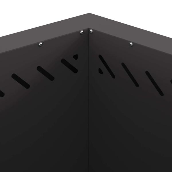 rauchfreier Feuertisch sechseckig schwarz 58x58x51 cm Stahl