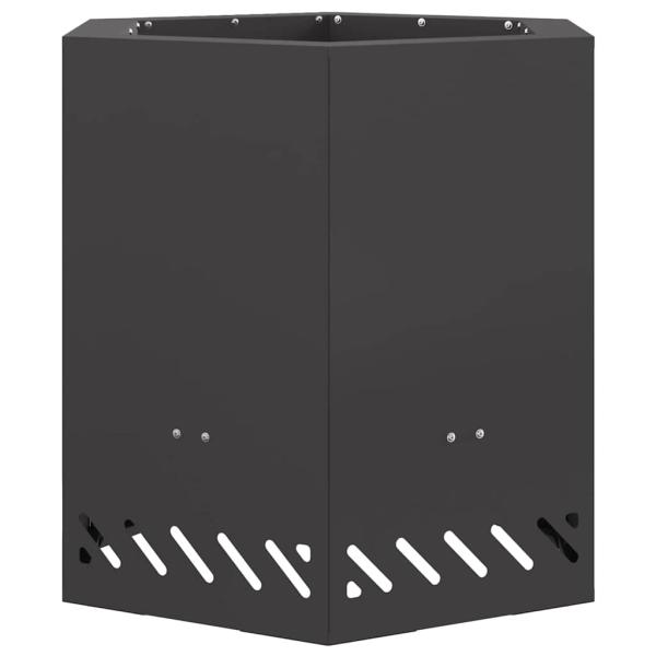 Raucharmer Feuergrill Sechseckig Schwarz 48x48x51 cm Stahl