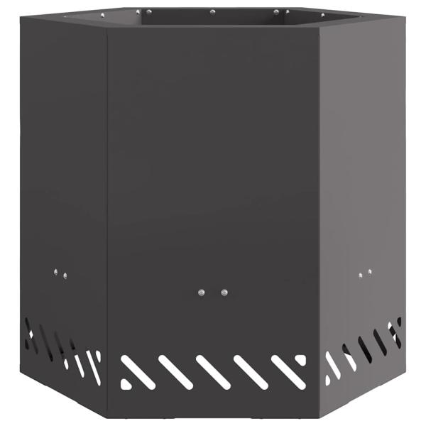 Raucharmer Feuergrill Sechseckig Schwarz 48x48x51 cm Stahl