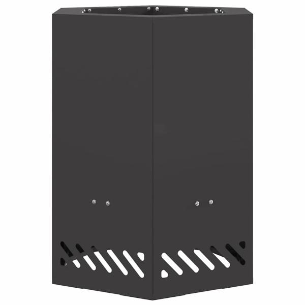 rauchfreier Feuergrill sechseckig Schwarz 38x38x51 cm Stahl