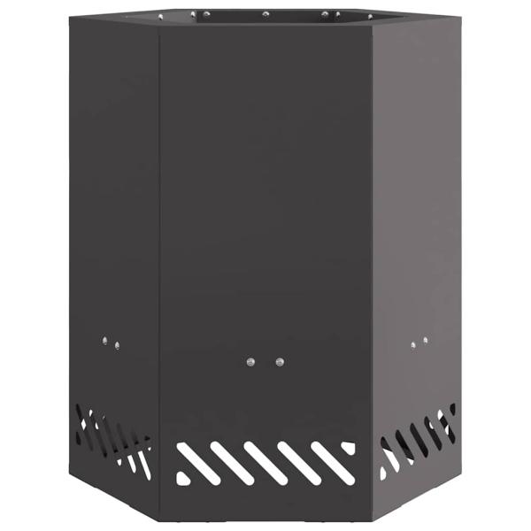 rauchfreier Feuergrill sechseckig Schwarz 38x38x51 cm Stahl