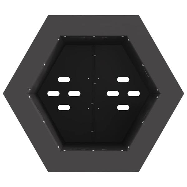 rauchfreier Feuergrill sechseckig Schwarz 38x38x51 cm Stahl