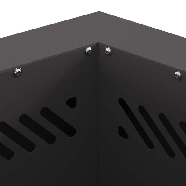 rauchfreier Feuergrill sechseckig Schwarz 38x38x51 cm Stahl