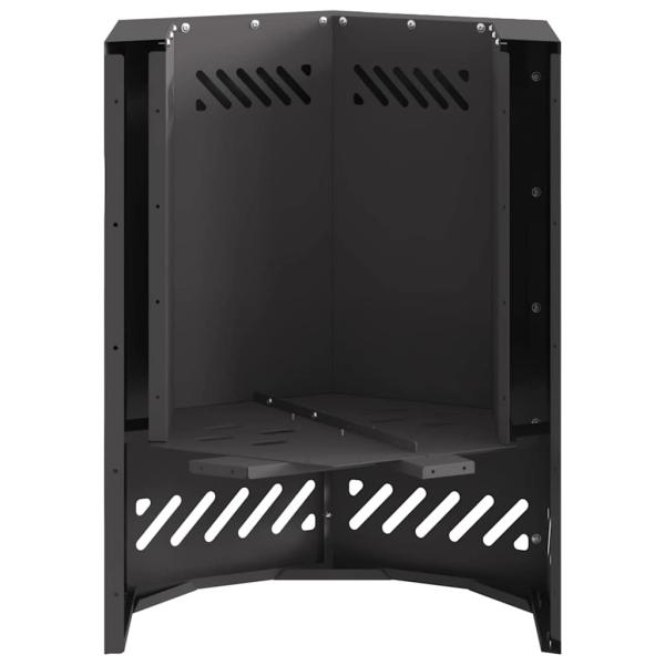 rauchfreier Feuergrill sechseckig Schwarz 38x38x51 cm Stahl