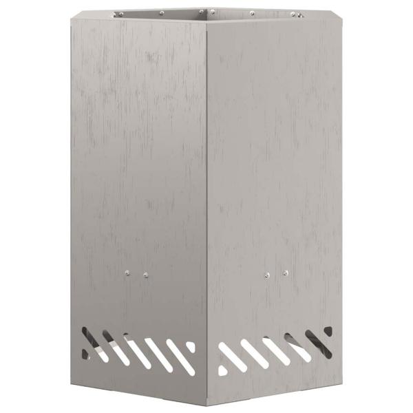 rauchfreier Feuerring hexagonal 38x38x51 cm wetterfester Stahl