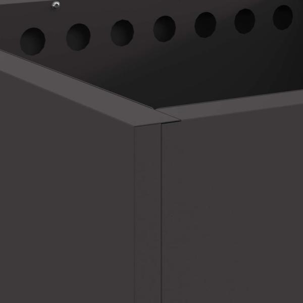 Rauchfreier Feuerstelle Quadrat Schwarz 48x48x50 cm Stahl