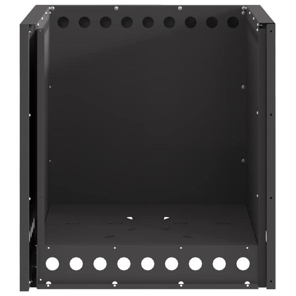 Rauchfreier Feuerstelle Quadrat Schwarz 48x48x50 cm Stahl