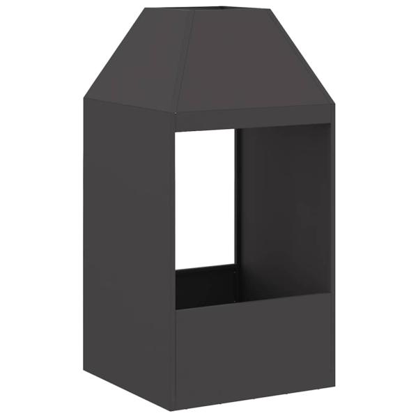 Feuerstelle Schwarz 50x50x100 cm Stahl