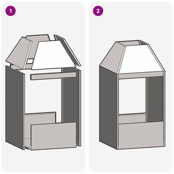 Feuerstelle Schwarz 50x50x100 cm Stahl
